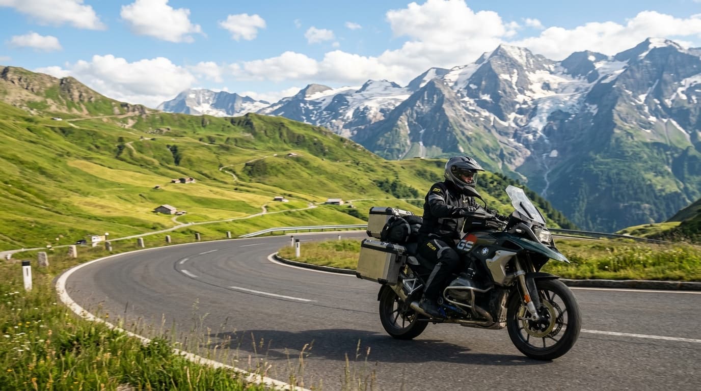 Motorradfahrt über Alpenpässe